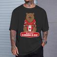 Happy Canada Day 面白いカナダのクマの旗 Tシャツ 彼への贈り物