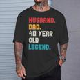 Hombre De 40 Años De Edad De Husband Dad Para Él Camiseta unisex Regalos para él