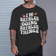 I'm Brynlee Doing Brynlee Things Retro Groovy Personalized T-Shirt Gifts for Him