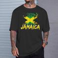 Jamaica Retro Vintage Watercolors Sport Jamaican Flag T-Shirt Gifts for Him