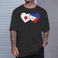 Japanese Flag Phillipinesフィリピンの遺産 フィリピンのルーツ 日本の国旗 フィリピンの国旗 Tシャツ 彼への贈り物