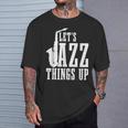 Let's Jazz Things Up 面白いサックス音楽サックスギフト Tシャツ 彼への贈り物