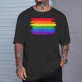Lgbt ハートにレインボーフラッグ Tシャツ 彼への贈り物