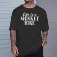 Life Is A Monkey Bike ゴリラバイク 漫画デザイン Tシャツ 彼への贈り物