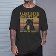I Like Beer My Cat And Maybe 3人 猫好き ギフト Tシャツ 彼への贈り物