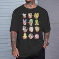 Lindo Conjunto De 12 Animales Chinosigno Del Zodiaco Feliz Año Nuevo Lunar Cuello Camiseta unisex Regalos para él