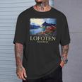 Lofoten ノルウェー キャビン ノルディック フィヨルド ベルゲン オーロラ Tシャツ 彼への贈り物