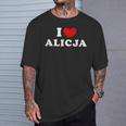I Love Alicja 私は愛する Alicja Tシャツ 彼への贈り物