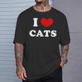 I Love Cats I Heart Cats Tシャツ 彼への贈り物