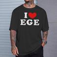 I Love Ege 私は愛する Ege Tシャツ 彼への贈り物