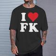 I Love Fk Initials I Heart FK First Last Name F K Tシャツ 彼への贈り物