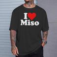 I Love Heart Miso 発酵大豆ペースト ミソスープ Tシャツ 彼への贈り物
