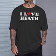 I Love Heath マッチング ガールフレンド&ボーイフレンド ヒースネーム Tシャツ 彼への贈り物