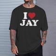 I Love Jay I Heart Jay レッドハート Tシャツ 彼への贈り物