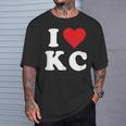I Love Kc Initials I Heart KC First Last Name K C Tシャツ 彼への贈り物
