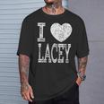I Love Lacey バレンタイン ガールフレンド 女の子 娘 ハート 妻 Tシャツ 彼への贈り物