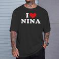 I Love Nina 私は愛する Nina Tシャツ 彼への贈り物
