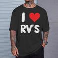 I Love Rv のレクリエーションビークル キャンプ キャンピングカー 旅行 旅行 Tシャツ 彼への贈り物