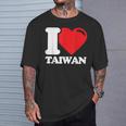 I Love Taiwan 台北国旗 ハートトラベル 台湾製品 Tシャツ 彼への贈り物