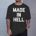 Made In Hell 面白いことわざ皮肉なノベルティ クール Tシャツ 彼への贈り物