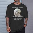 Maltese Puppy Is On My Mind 面白い犬のオーナーデザイン Tシャツ 彼への贈り物