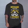 Mechanic Caution Flying Tools 自動車整備士 Tシャツ 彼への贈り物