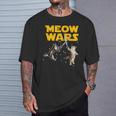 Meow Wars 猫好きのための面白いグラフィック Tシャツ 彼への贈り物