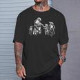 Motocross Dirt Bike Dad With Three Children Motorcycle Father's Day T-Shirt Gifts for Him