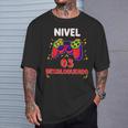 Nivel 3 Desbloqueado Gamer 3 Años Niño Nivel 3 Unlocked Camiseta unisex Regalos para él