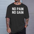 No Pain No Gain Fitness Gym Inspirational Motivation Quotes Tシャツ 彼への贈り物