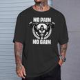No Pain No Gain ウェイトリフティング ワークアウト ジム 引用 ジム フィットネス Tシャツ 彼への贈り物