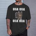 Oiia Oiia スピニング インターネット ミーム 猫 ユーモラス 面白い ブレイン Tシャツ 彼への贈り物