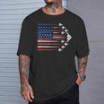 Patriotic Fighter Jets Usa Flag Red White & Blue 4Th Of July T-Shirt Gifts for Him