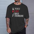 Peace Love Bass トロンボーン楽器 バス トロンボーン奏者 Tシャツ 彼への贈り物
