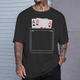Pocket Aces Pokerpades & Heart 面白いポーカー ギフト Tシャツ 彼への贈り物