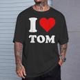 Red Heart I Love Tom Tシャツ 彼への贈り物