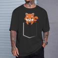 Red Panda In A Bag Cute Love レッドパンダバッグ Tシャツ 彼への贈り物