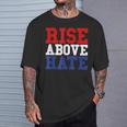 Rise Above Hate Red And Blue America Tシャツ 彼への贈り物