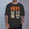 Hiss Cats ネコ Kittens ロックバンド Rock Rockin Tシャツ 彼への贈り物
