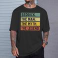 Sedrick The Man The Myth The Legend面白い パーソナライズ 引用 Tシャツ 彼への贈り物