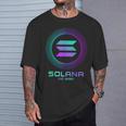 Solanaolコイン暗号ロゴブロックチェーン ソラナ Tシャツ 彼への贈り物