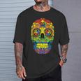 Sugarkull Lgbt Gay Pride Rainbow Flag Day Of The Dead Tシャツ 彼への贈り物