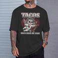 Taco Lovers バレンタインデー シュガースカル キューピッド メキシカンアート Tシャツ 彼への贈り物