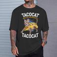 Tacocatpeled Backward シャツ シンコ・デ・マヨ 猫 タコス好き Tシャツ 彼への贈り物