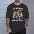 This Boy Loves Monster Trucks 恐竜モンスタートラック Tシャツ 彼への贈り物