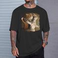 TitaniCムービーにインスパイアされた面白い猫好きのミーム。 Tシャツ 彼への贈り物