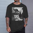 Ufo と面白い猫のセルフィー Tシャツ 彼への贈り物