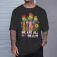We Are All Human レインボー Lgbt Lgbtq トランスジェンダー ハンドフラワー Tシャツ 彼への贈り物