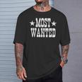 Western Cowboy Cowgirl Most Wanted T-Shirt Gifts for Him