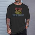 Who Are You Texting aying レトロ 70年代 ヴィンテージ Tシャツ 彼への贈り物
